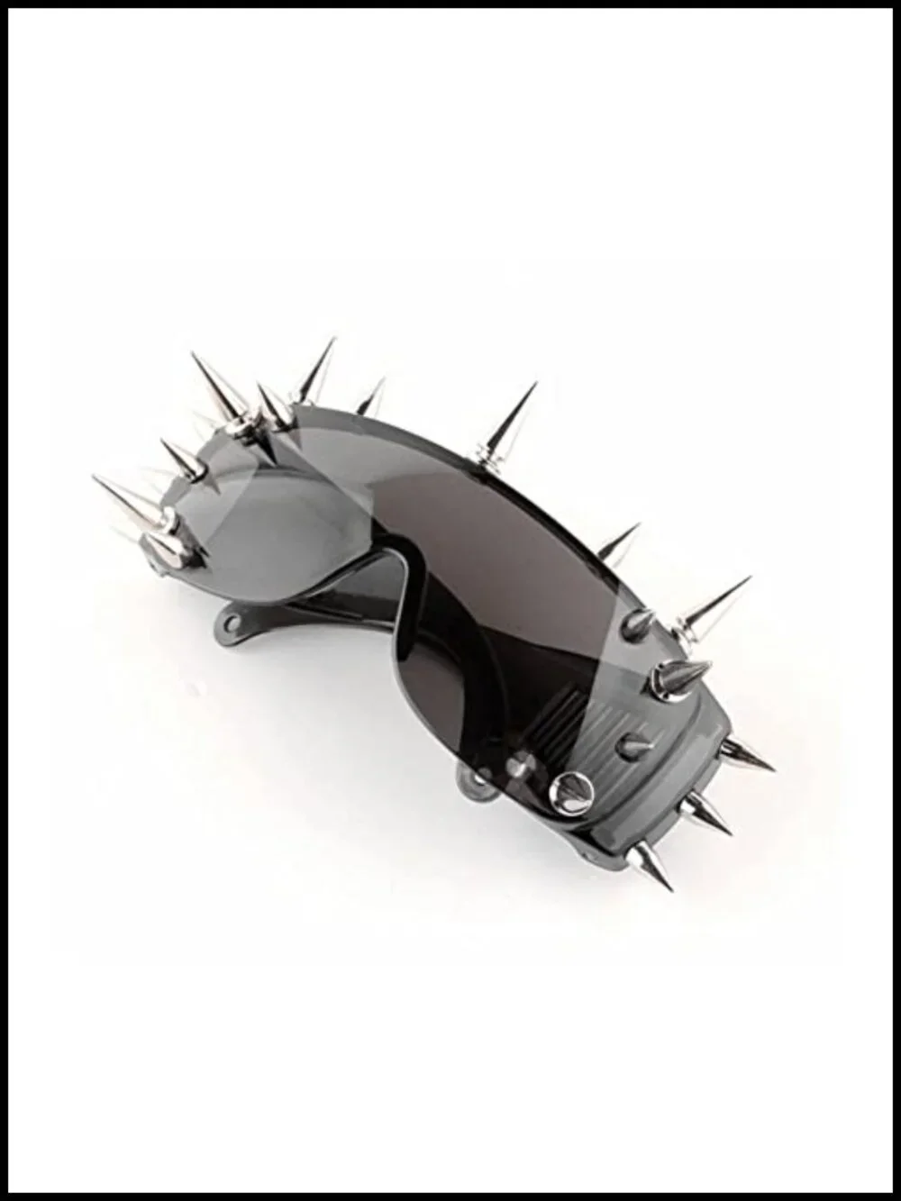 Punk Rocker Shield Sunglasses with Metal Spikes
